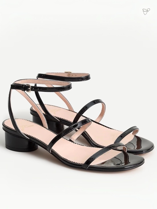 J. Crew Shoes - J. Crew skinny strap round-heel sandals patent leather womens 7.5 black dressy